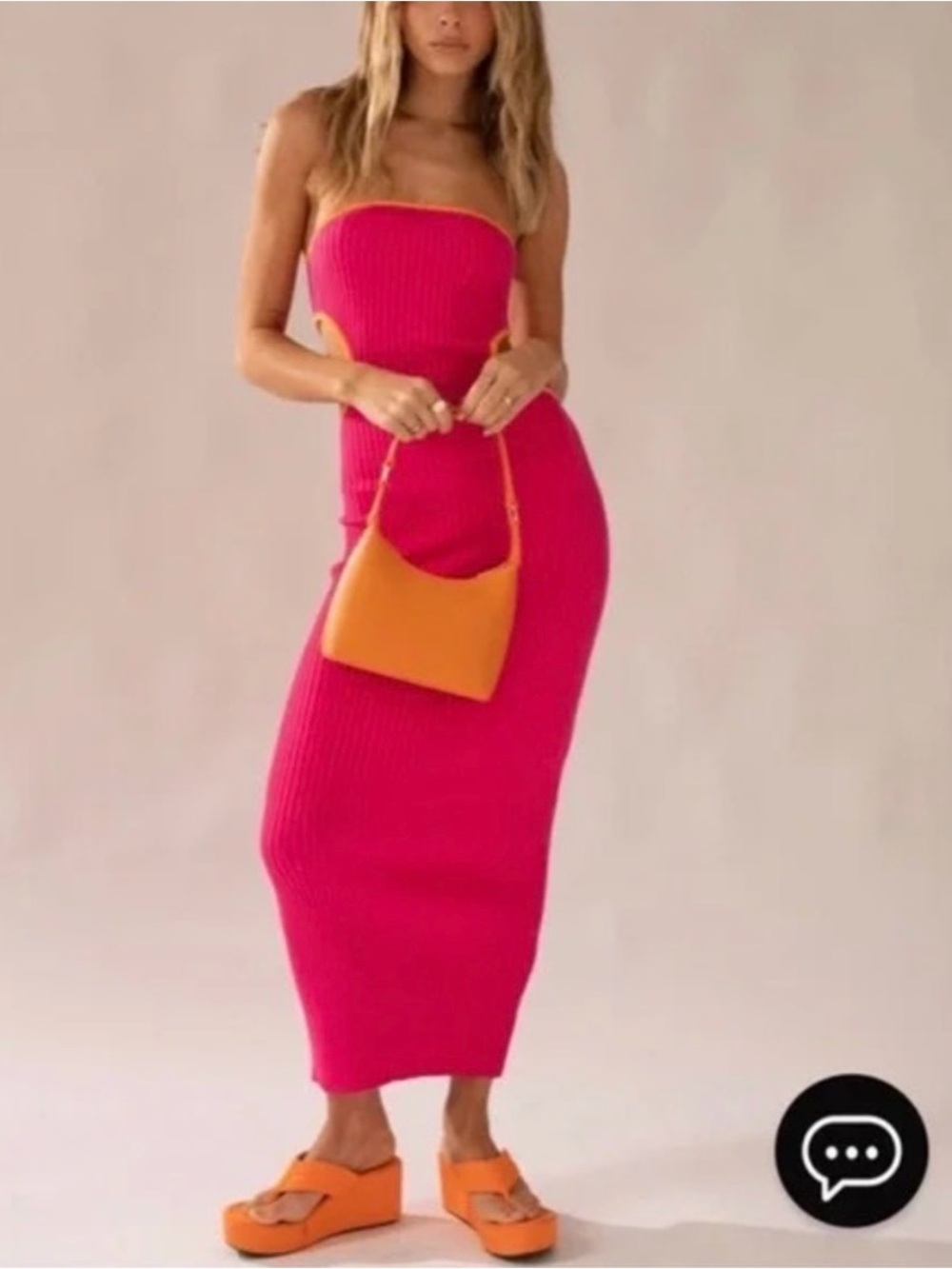 Peppermayo Sunrise Cove Maxi Cutout Ribbed Dress Size Large / Extra Large